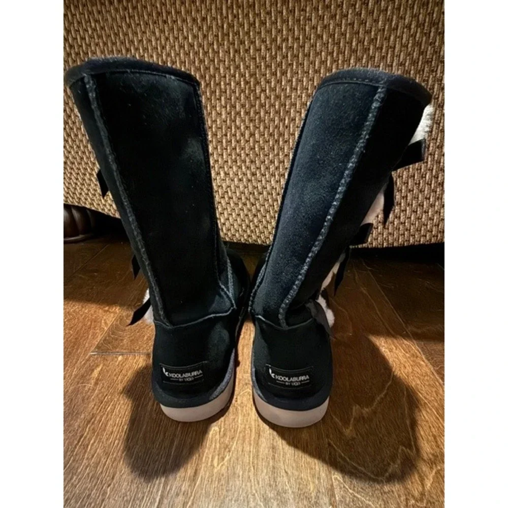 Koolaburra by UGG Victoria Tall Black Suede Bow Boots Women's Size 8
